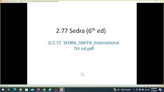 End Ch Question 277 Sedra 6 ed  Question 272 Sedra 7ed  English [upl. by Ephraim]