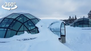 Glass Igloo inside Kakslauttanen Arctic Resort Finland VR 360 video [upl. by Haase]