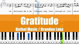 Bethel Music  Brandon Lake  Gratitude  Sheet  Lyrics  Chords Piano Original Key [upl. by Eenafets]