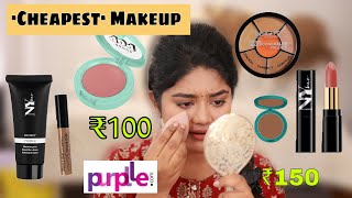 😱Trying Cheapest Makeup From Purplle 🔥 UNDER Rs 300  SimplyMyStyle Unni [upl. by Irena]