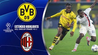 Borussia Dortmund vs AC Milan Extended Highlights  UCL Groups Stage MD 2  CBS Sports Golazo [upl. by Margarida578]