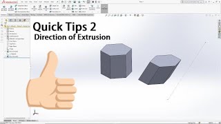 Solidworks Quick Tips 02  Direction of Extrusion [upl. by Lateehs466]