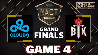 CLOUD 9 vs BTK  Game 4  NACT Fall Season 2024  GRAND FINALS [upl. by Nimad]