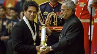 President Mukherjee presents Bharat Ratna to Shri Sachin Tendulkar and Prof C N R Rao [upl. by Alrich]