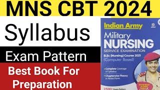 MNS CBT Syllabus 2024 Exam PatternBest Book for MNS CBT 2024 MNS CBT Preparation BSc Nursing [upl. by Ehman]