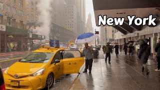 Walking In The Rain Flash Flood NYC 4k Videos Ultra Hd [upl. by Aeki385]