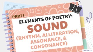 Ep5 P1 SOUNDElements of Poetry rhythm alliteration assonance consonance english poetry [upl. by Anastas]