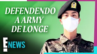 Fã brasileira escapa de assalto por foto de Jin do BTS fardado no celular  E NEWS [upl. by Stormie]