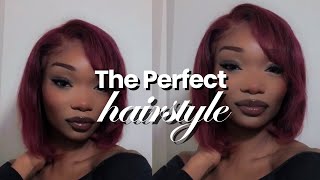 Fine Wine Affordable Natural Burgundy Wig  Amazon Bob Wig Review [upl. by Rye]