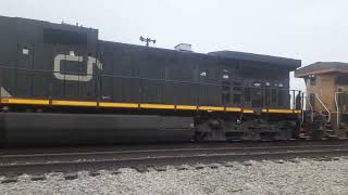 Northbound Power Move Through Thomasboro IL With A UP AC45CCTE amp A CN C449WL [upl. by Ahsiekram]