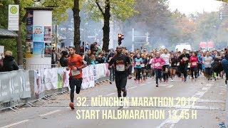 32 München Marathon 2017  Start Halbmarathon Läufer 1345 h in Bogenhausen [upl. by Ayinat]