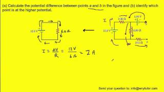 Calculate the potential difference between points a and b in the figure [upl. by Osrit]