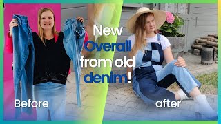 👖 Denim DIY Turn Old Jeans into Trendy Overalls 🌟 StepbyStep Transformation [upl. by Titos930]