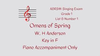 ABRSM Singing Grade 1  List B1  Omens of Spring  Accompaniment [upl. by Walburga]