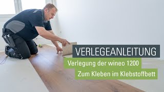 PURLINE Bioboden wineo 1200 Planken richtig Verkleben mit Klebstoff [upl. by Nitsirk]