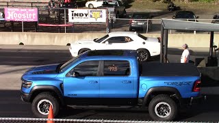 Dodge Ram 1500 TRX vs Scatpack Challenger BMW amp Chevy 1500 14 Mile [upl. by Aymahs]