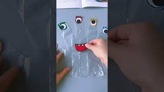 diy craft with disposable poly plastic gloves Nails Blind Bagasmr paper diy shorts [upl. by Flosi]