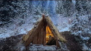 He Built a Warm Shelter on the Mountainside Survival Underground in the Wild Forest Bushcraft [upl. by Evadne550]