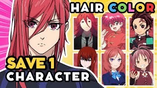 Save 1 ANIME CHARACTER for each HAIR COLOR 🎨🔥 part 2  ANIME QUIZ [upl. by Floridia]