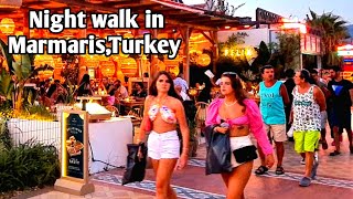 Night walk in Marmaris Turkey 20234k UHD 60fps [upl. by Vesta]