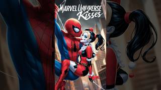 Spiderman kisses Harley QuinnCaptain America kisses Wonder Woman and surprising kisses from Marvel [upl. by Immac]