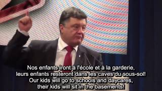 Porochenko à propos du Donbass quotLeurs enfants resteront dans les cavesquot engamp français [upl. by Nidnerb]