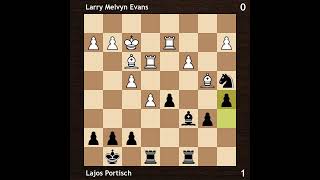 Larry Melvyn Evans vs Lajos Portisch  Amsterdam Interzonal 1964  Round 7 [upl. by Edita26]