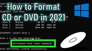 How To Format Erase CD or DVD Using CMD Hindi 2021 [upl. by Namlas]