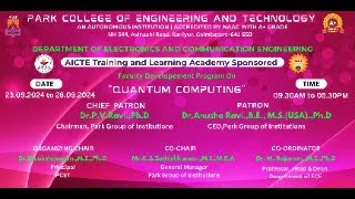 PARK amp AICTE Sponsored FDP on quotQUANTUM COMPUTINGquot DAY 5 Session 10 Part 1 [upl. by Cilka]