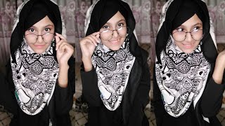 Regular hijab tutorial to wear with glassessunglasses  Noshin Nower ❤ [upl. by Ellehcyt]