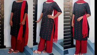 Churidar tops cutting and stitching easy methodhow to stitch churidar top step by step [upl. by Nanni]