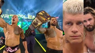 Roman Reigns amp The Rock Wins Destroy Cody Rhodes amp Seth Rollins at Wrestlemania 40 [upl. by Service626]