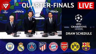 🔴 UEFA Champions League 202324 QuarterFinals Draw Schedule amp Live Streaming Info [upl. by Anitahs]