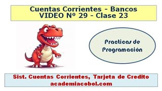 video 29  Clase 23  Practicas de Programación Ctas Ctes Bancarias  Tarjeta de crédito [upl. by Ayisan]