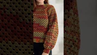 Suéter de otoño a crochet 🍂 Ideal para principiantes crochet ganchillo sweater manualidades [upl. by Aneelad]