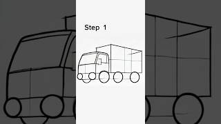 How to draw a truck step by step art youtubeshorts drawing shortvideo [upl. by Merrile]