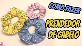 Scrunchie  Como fazer XUXINHA  Elástico de cabelo  Prendedor de cabelo  FÁCIL [upl. by Filler]