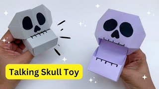 DIY TALKING PAPER SUGAR SKULL TOY Paper Craft  Easy Origami Skull DIY  Halloween Crafts Ideas [upl. by Dahlstrom583]