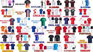 Euro 2024 All Kits Collections  24 Teams PreMatch Training Goalkeeper Kits amp Fanswear collection [upl. by Damicke]