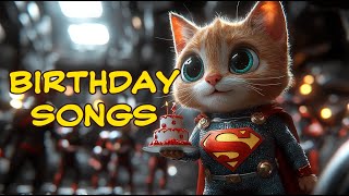 4K Happy Birthday Song Kids🎈Super Cat Nursery Rhymes amp Kids Songs [upl. by Ditter]