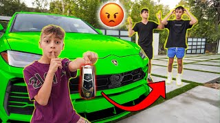 STOLEN Lamborghini PRANK on Lucas amp Marcus They Got Mad  The Royalty Family [upl. by Tuppeny844]