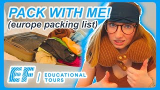 What to Pack for EUROPE first time traveling abroad  EF TOURS [upl. by Yniatirb317]