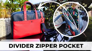 How To Make A Divider Zipper Pocket For Your Laptop Bag  DIY Tutorial [upl. by Anelhtac]