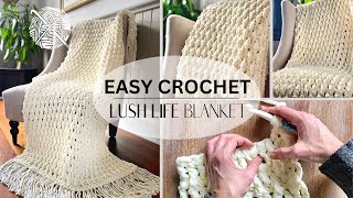 Easy How to Crochet Blanket For Beginners 🧶 [upl. by Yrome]