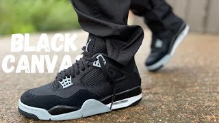 They Did It AGAIN Jordan 4 Black Canvas Review amp On Foot [upl. by Grearson]