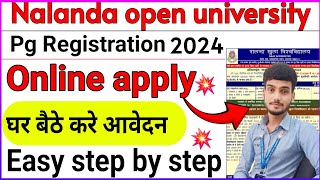 Nalanda open university Pg admission 2024 online apply  Nou pg admission online apply kaise Karen [upl. by Sutelc702]