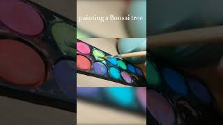 painting a Bonsai tree art smallyoutuber nature relaxing artist shorts [upl. by Meek691]