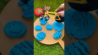 Kinetic sand with little fingers42💚💙💛❤️foryou relaxing satisfying [upl. by Elahcar]