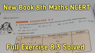 Chapter8 Ex83 Algebraic Expressions and Identities  Class 8 Maths New Book [upl. by Thevenot]