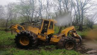 John Deer 648 Grapple Skidder Gets STUCK [upl. by Eniamrahs]